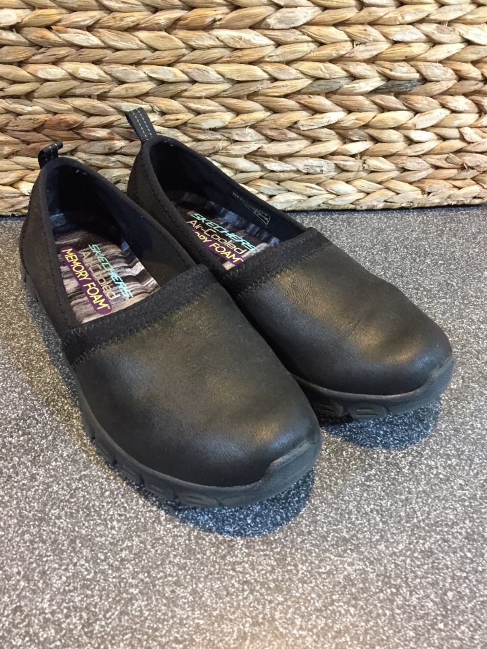 Skechers Women's Black Slip-On Memory Foam Flats